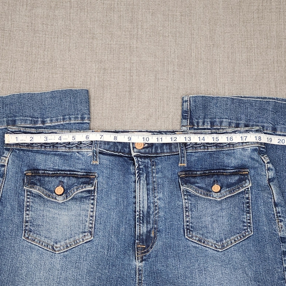 GAP 70s Flare High Rise Cotton Blend Denim Light Wash Jeans. 33/ 16 Tall - Picture 9 of 14
